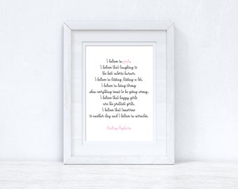 I Believe In Pink Inspirational Simple Wall Home Decor Print