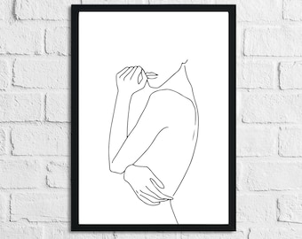 Body Line Werk Dames Badkamer Slaapkamer Kleedkamer Muurdecoratie Print