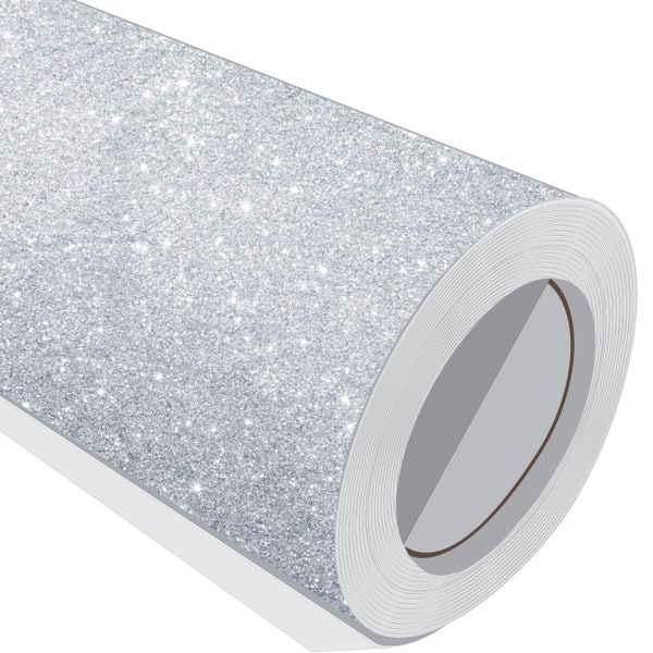 Silver Glitter Craft vinyl sheet supplies. Rolls of Self-adhesive Glitter Effect Vinyl. Wrap to make your own . Sign making