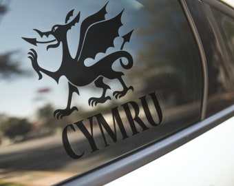 Vinylsticker Cymru Dragon: sticker Welsh symbool, waterdichte auto/laptop