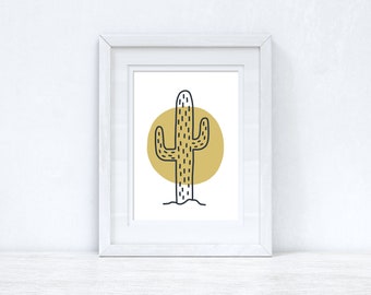 Boho cactus cirkel thuis muurdecoratie print