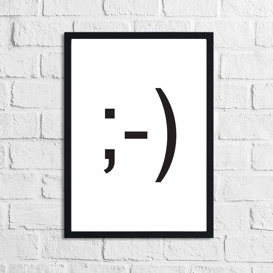 Winky Face Humorous Funny Bathroom Wall Decor Print - Etsy