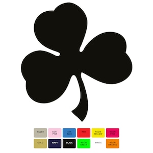 Puede incluir: Una silueta negra de un trébol de tres hojas, un símbolo tradicional irlandés.