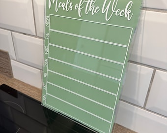 Acryl Wochen-Speiseplaner: A4 Abwischbares Menübrett