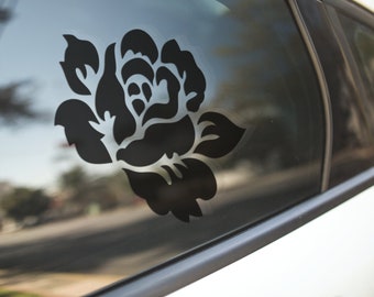 English rose flower of England silhouette car decal. HQ. Outdoor Decals. PC decals Stickers.