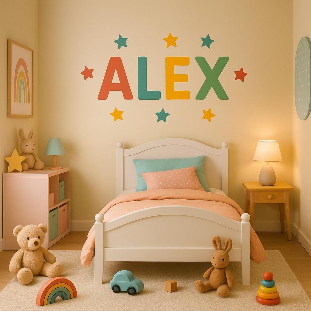Custom Colorful Vinyl Name Wall Decal - Nursery & Kids Room Decor - Etsy