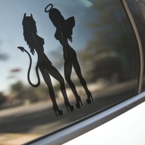 Engel Teufel Autoaufkleber: Silhouette Sticker