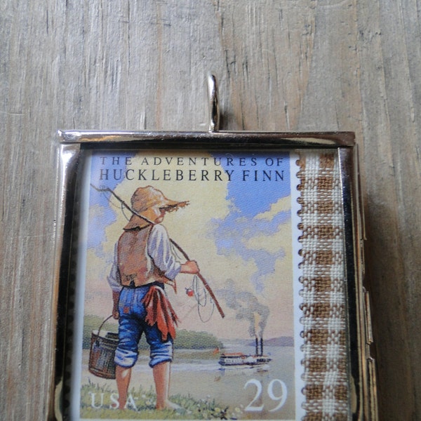 Libro pendente insegnante inglese ciondolo antico trapunta gioielli ciondolo letteratura Huckleberry Finn a sospensione bambini