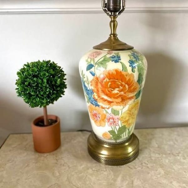Antique Table Lamp Colorful Lamp Grandmillennial Lamp