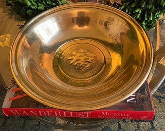 Large Chinoiserie Brass Bowl Decorative Bowl