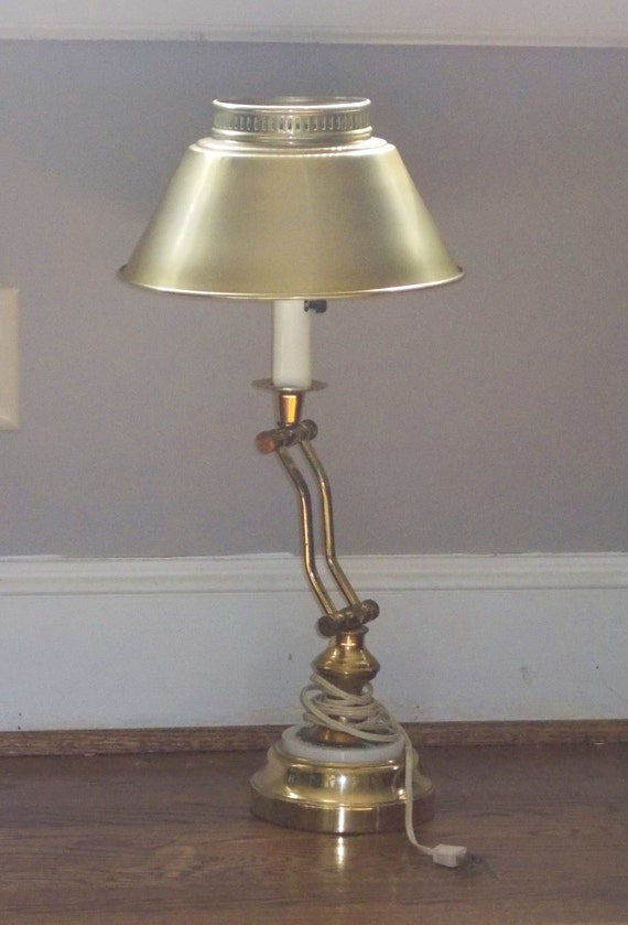 Bouillotte Lamp Desk Vintage Library Brass English Country French Lighting