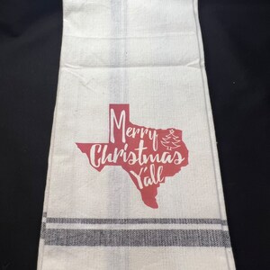 Texas Tea Towel, Merry Christmas Yall, makes a great gift, or keep for yourself. Christmas