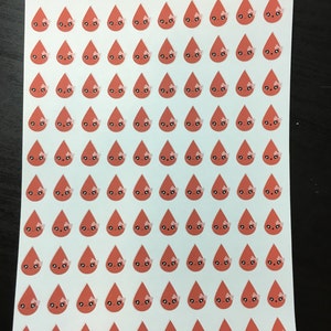 Period/Monthly cycle /Blood Drop stickers for planner