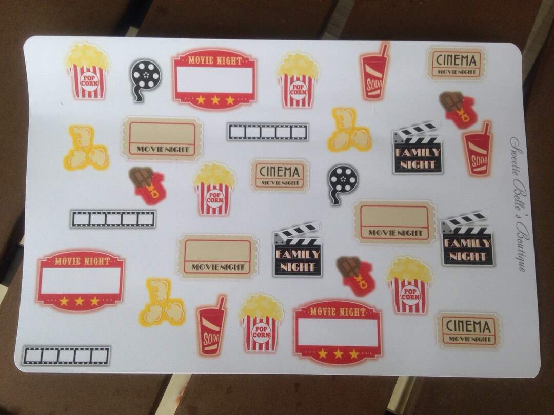Movie Theme Stickers for Planner Erin Condren Filofax Etsy