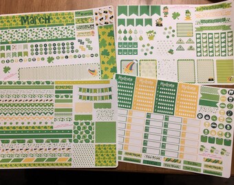 March full month kit sticker set for planner for erin condren, filifax scrapbooking, planner