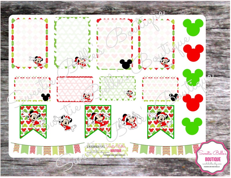 Disney Inspired Christmas Banner Stickers for Planner, Erin Condren ...