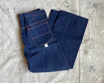 Vtg 80s Levi's 71411 0816 Blue Denim Buffalo Plaid Flannel Lined