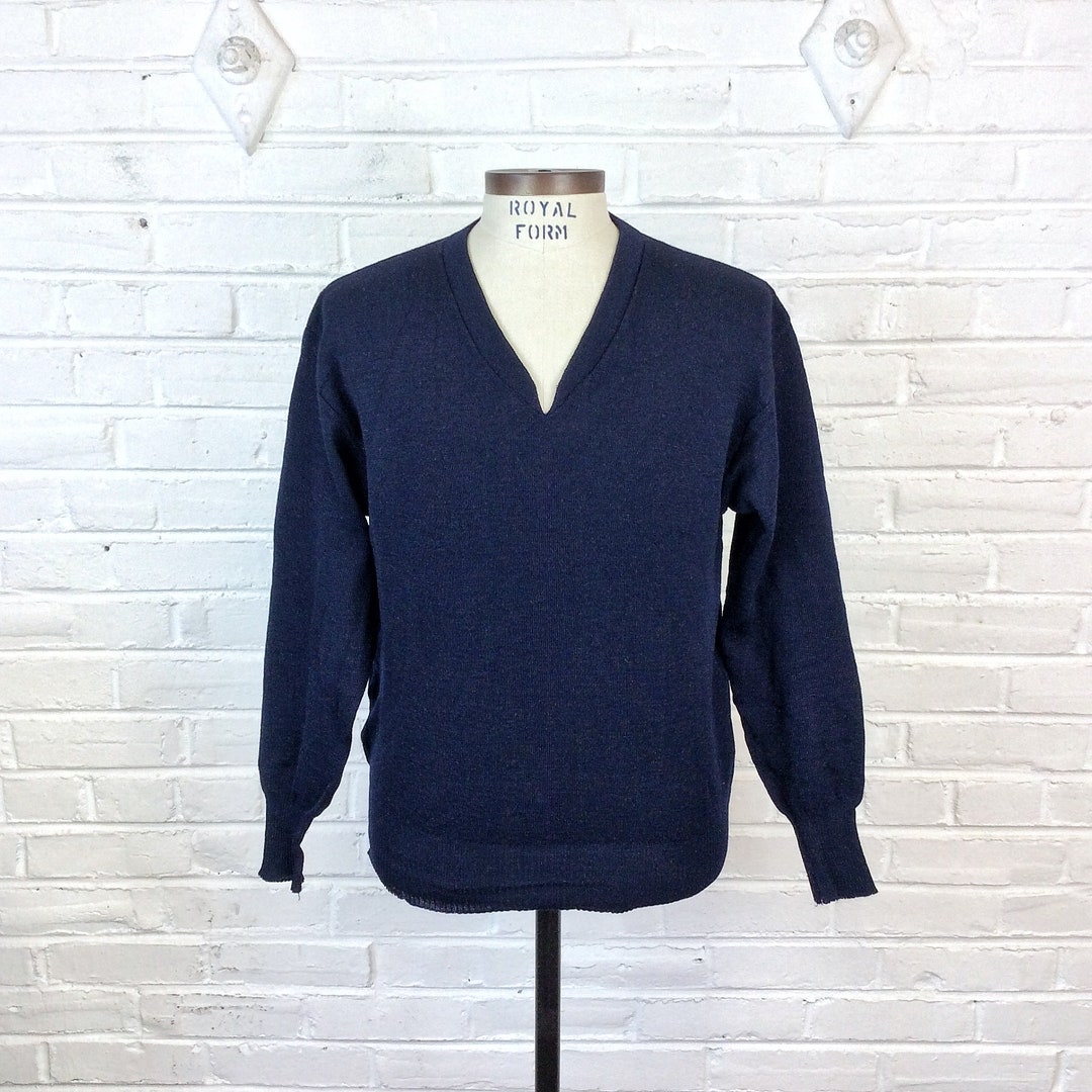 Size 3 L Vintage Swedish V Neck Military Navy Sweater 9 - Etsy