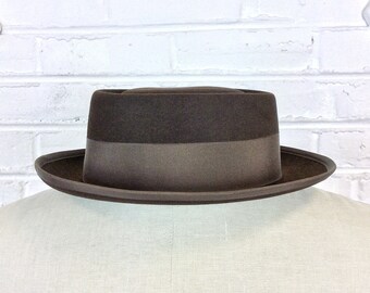 Size 6 7/8 Vintage 1950s 1960s Adam Hats Carbon Brown
