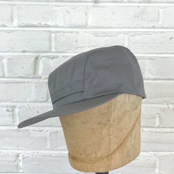 Vintage 1950s 1960s Gray Cotton Twill Utility Cap… - image 1