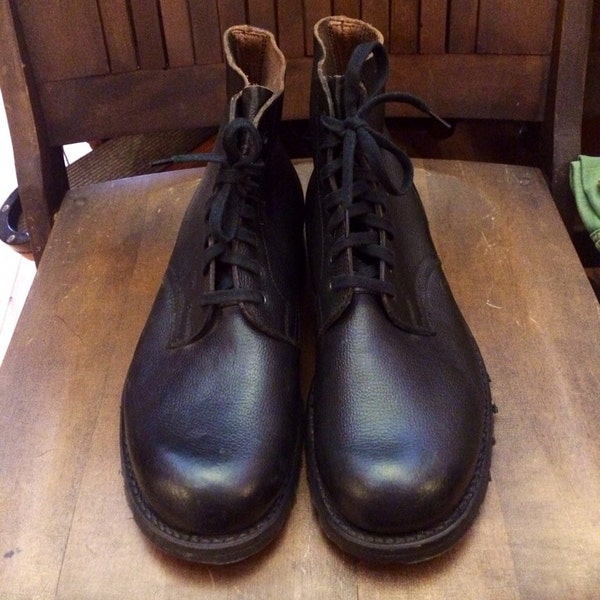 Vintage NOS 1950s Swedish Military Ankle Boots. Approximate Size 11D