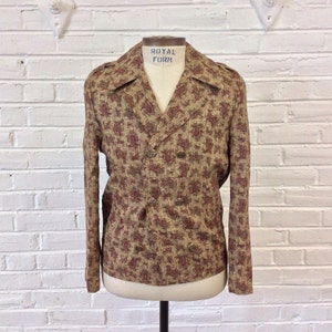 Size 34/36 Vintage 1930s Double Breasted Belt Back Striped Jacket