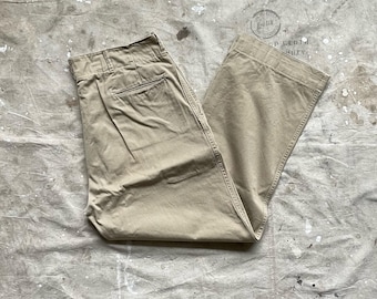 Vintage 60's Army Military Khakis Chinos Zip Fly Trousers Pants Sz