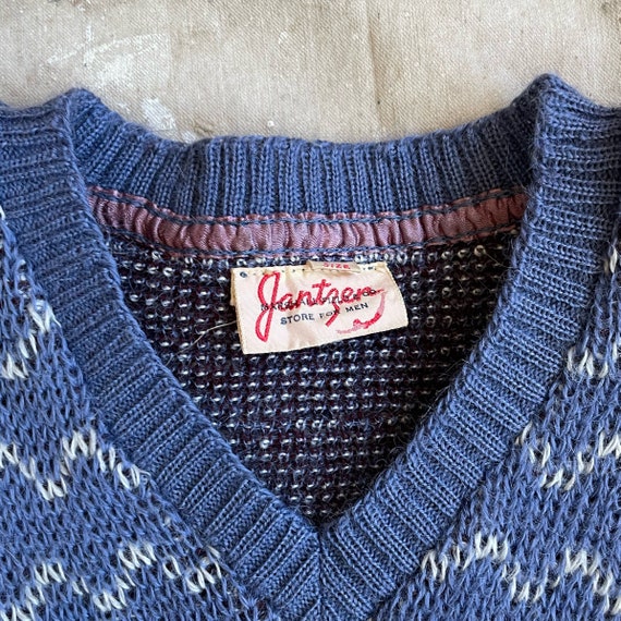 Size M Vintage 1940s Jantzen Thunderbird Novelty Knit V Neck 