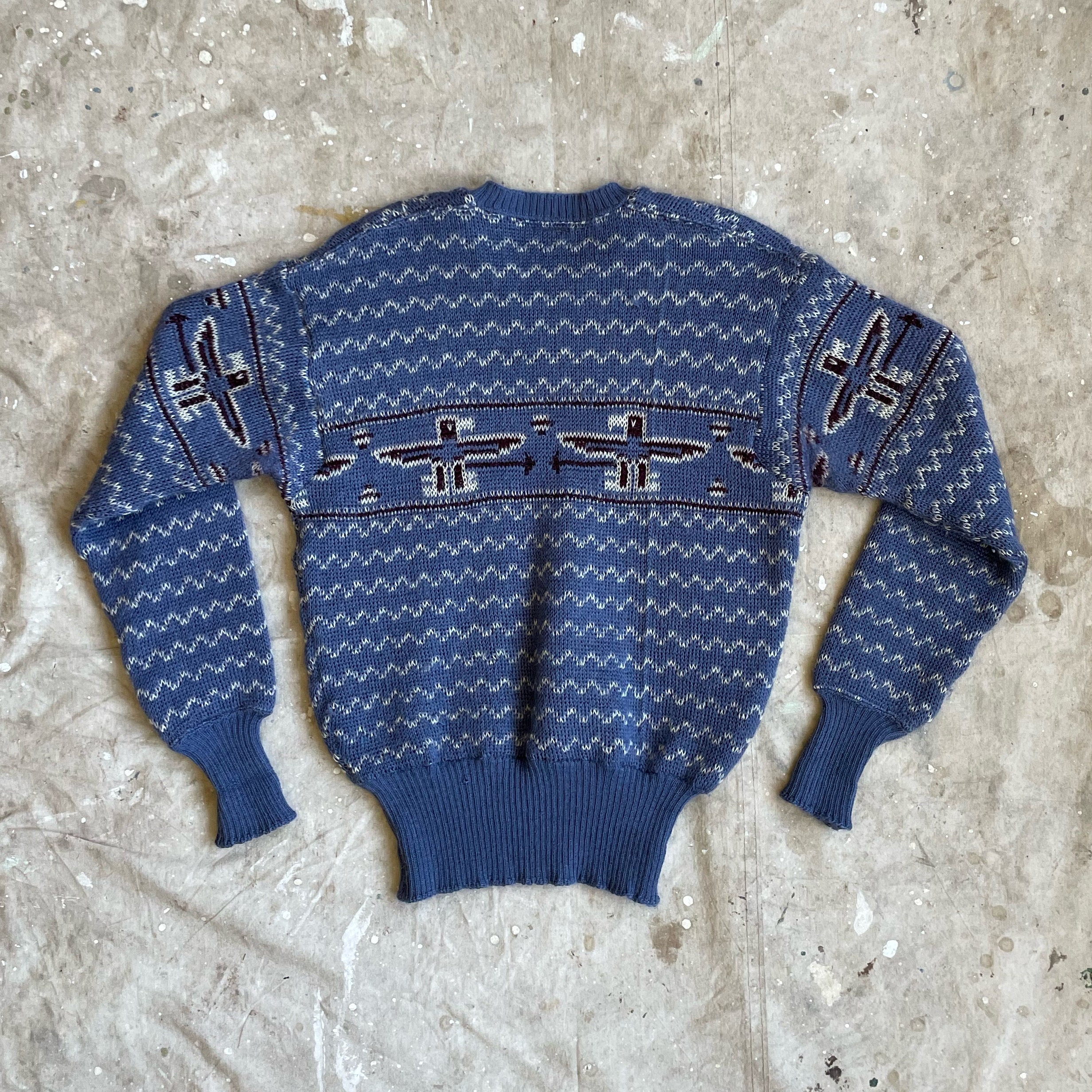 Size M Vintage 1940s Jantzen Thunderbird Novelty Knit V Neck