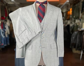Vintage 70s Brooks Brothers Blue White Striped Pincord Wash N Wear