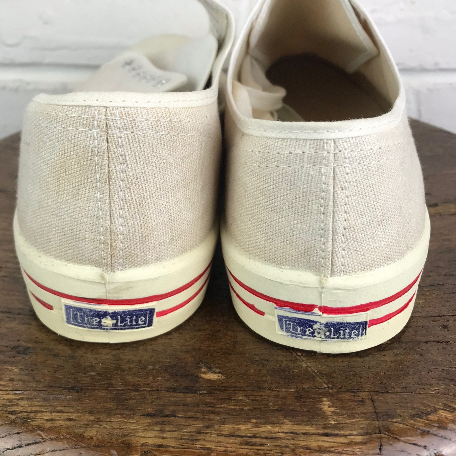 スニーカー Tred Lite 60s Canvas Deck Shoe Size 12 Vintage Men's 1950s 1960s NOS Tred Lite Canvas White Low