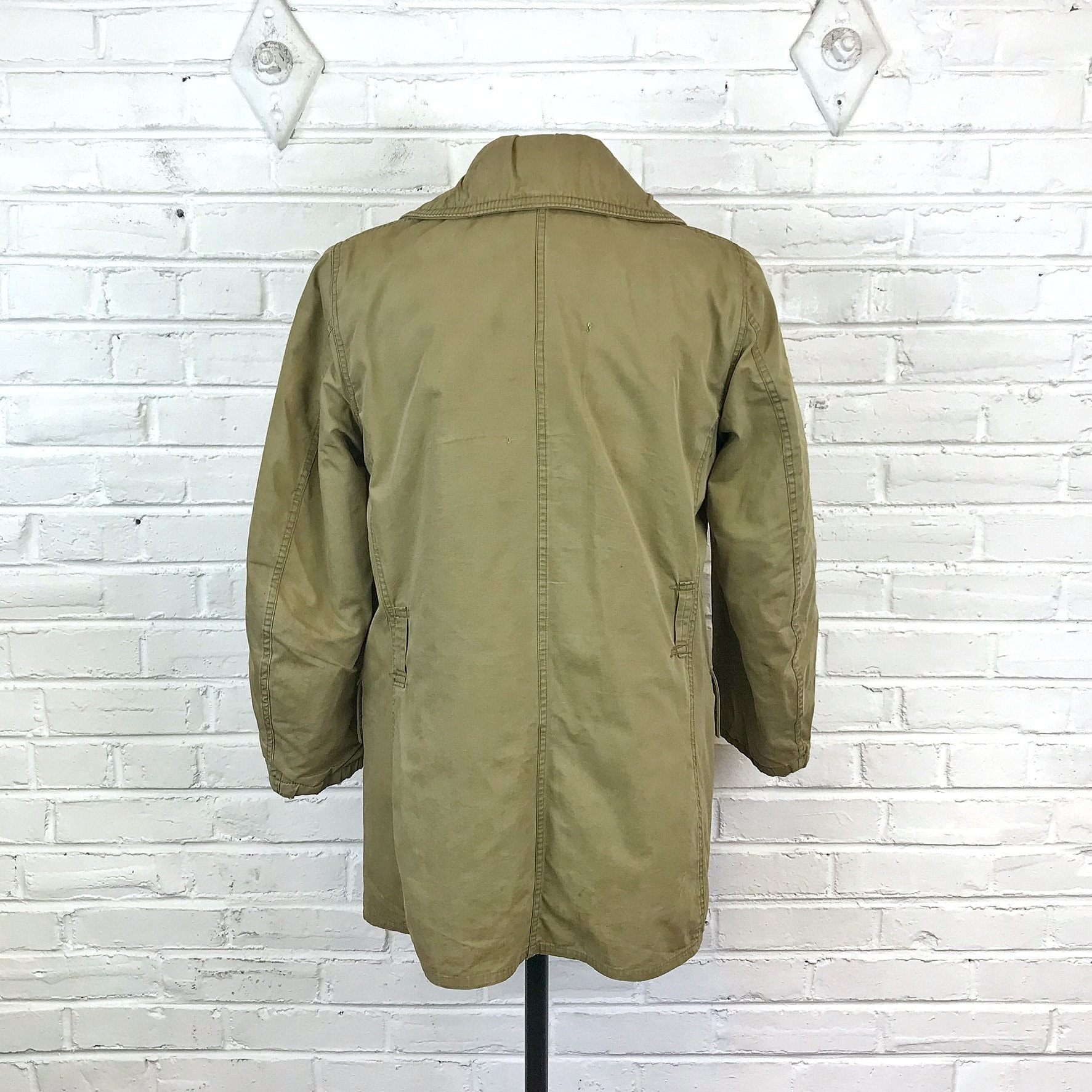 Size S - M Vintage 1940s WW2 US Army Cotton Wool Double Breasted