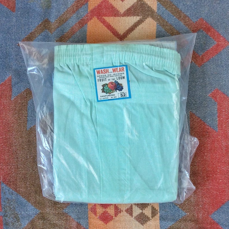 Vintage NOS 1970s Fruit of the Loom Sanforized Cotton Multicolor Boxer Shorts 3 Pack. Size 52 2152 image 5