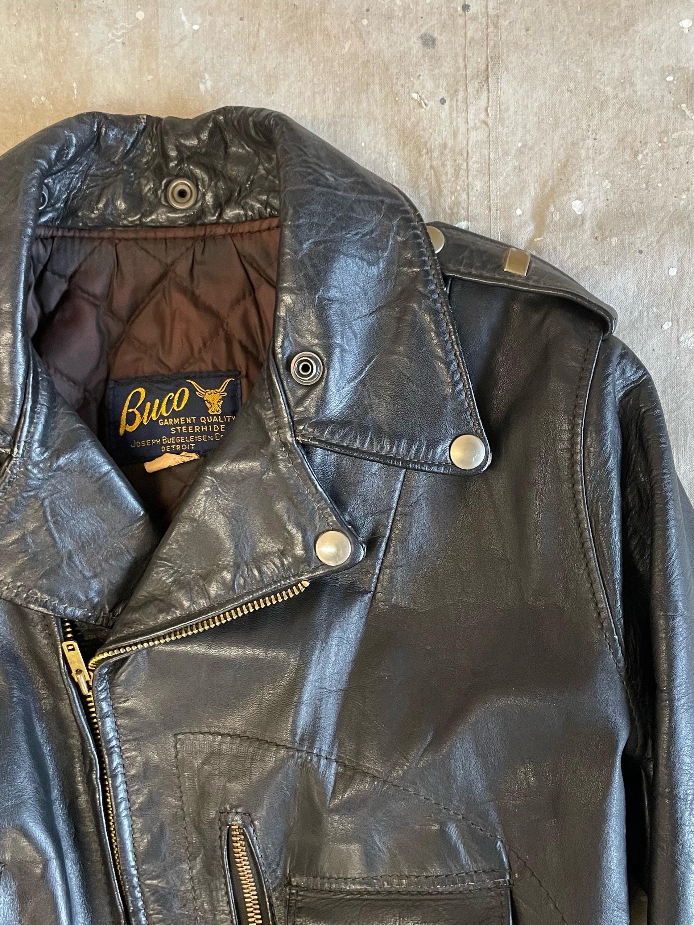 Size XS/S 1950s Buco D Pocket Steerhide Leather Double Rider
