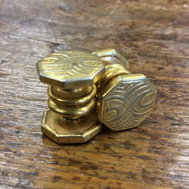 Vintage 1920s Kum-A-Part Art Deco Kuff Buttons Button Cuff Links by Baer /& Wilde