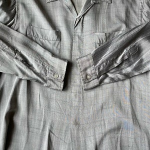 Size L Vintage 1950s Gray Silver Loop Collar Shirt by Donegal image 4