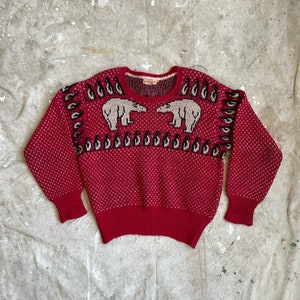 Size M Vintage 1940s Jantzen Polar Bears and Penguins Knit Size M Vintage 1940s Jantzen Polar Bears and Penguins Knit