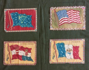 Vintage Antique Turn of the Century 1900s Cigar Box Nation Flags of the United States, Mexico, Austria Hungary, & Ireland