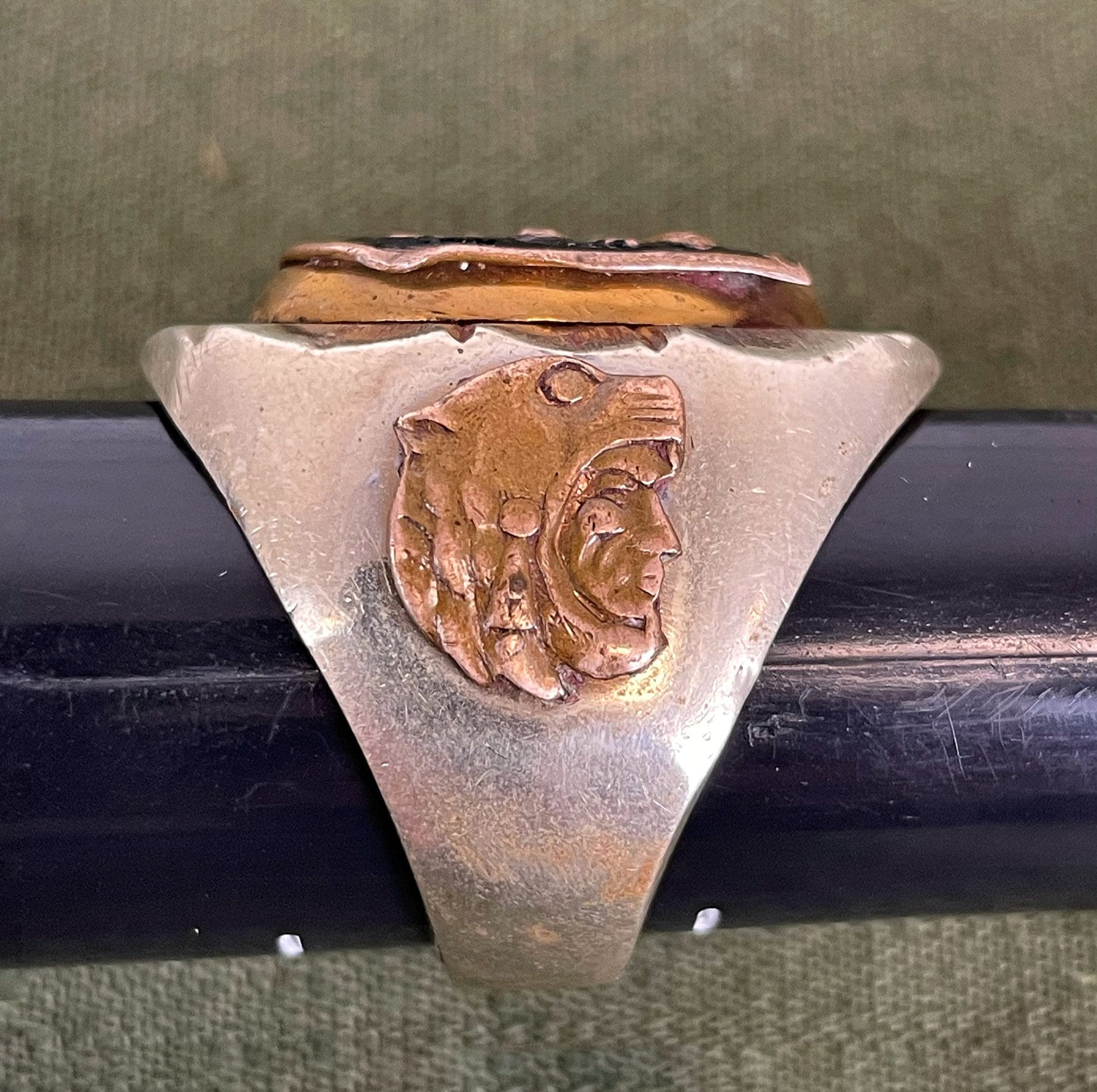 アクセサリー Mexican ring Vintage Hand made Size 11 1/2 Vintage 1950s Mexican Souvenir Biker Ring With