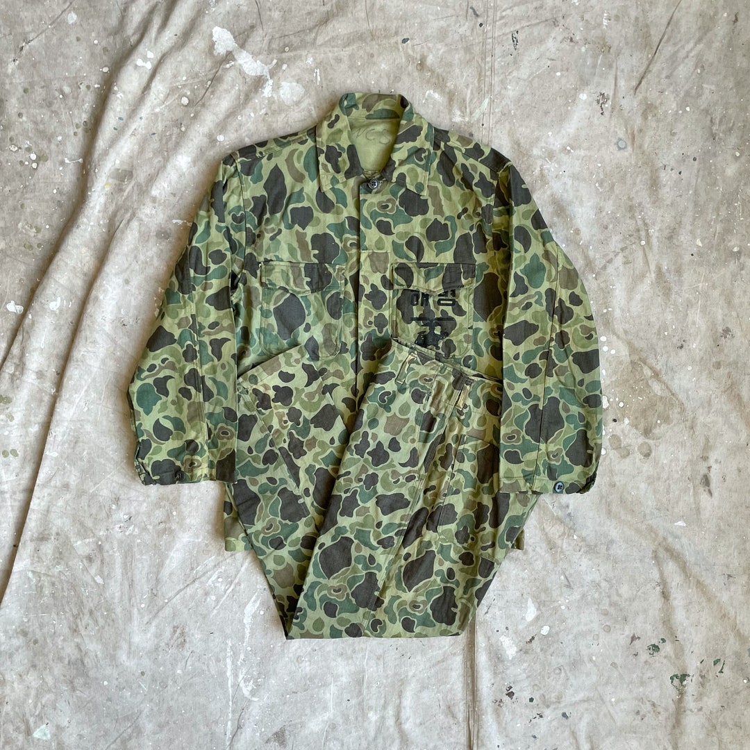 Size XS/S, 29x27 Vintage 1960s 1970s ROK Marines HBT 2pc Uniform Set ...