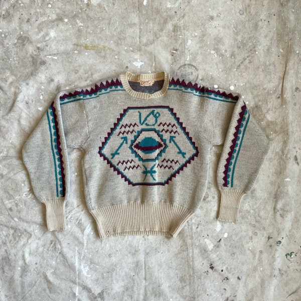 Size S/M 1930s Vintage Jantzen Zodiac Sweater 2192