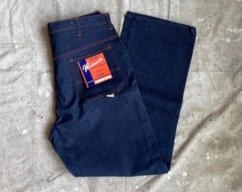 Size 38x34 1950s 1960s Workmaster by Spiegel New Old Stock Flannel Lined Carpenter Denim Dungaree Jeans 2180