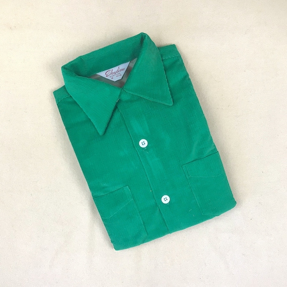 Boy’s M (10-12) Vintage 1950s NOS Green Corduroy … - image 1