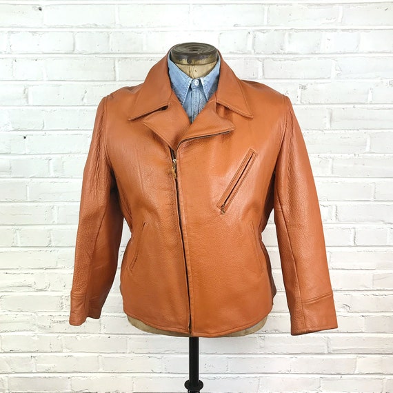 Size 42 - 44 Vintage 1950s Men’s Off Center Zip B… - image 1