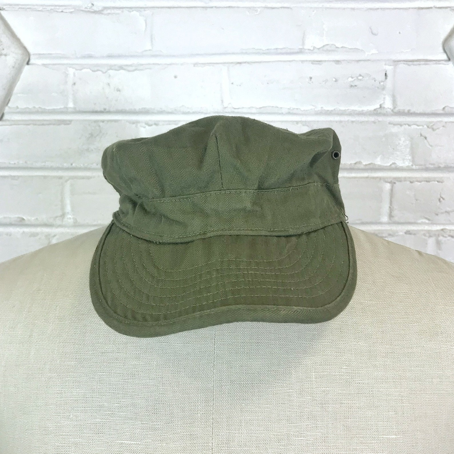 US WW2 HBT Cap Herringbone Twill O.D. 7 Peaked Cap Jeep Cap Lomax Militaria - Foto 6