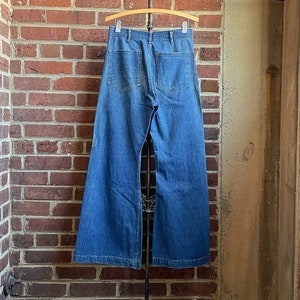 Size 29x29 Vintage 1940s 1950s Selvedge Denim Private Purchase Navy Sailor Bell Bottoms By Seafarer Seagoing Uniforms, NY 2141 image 3