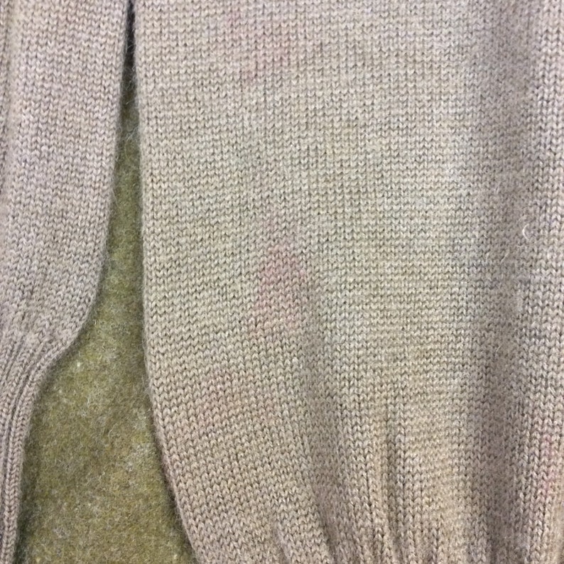 Size XS Vintage WWII Highneck Sweater in Mustard Green Wool