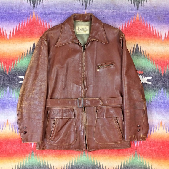 1940's Leather Coat - Brown