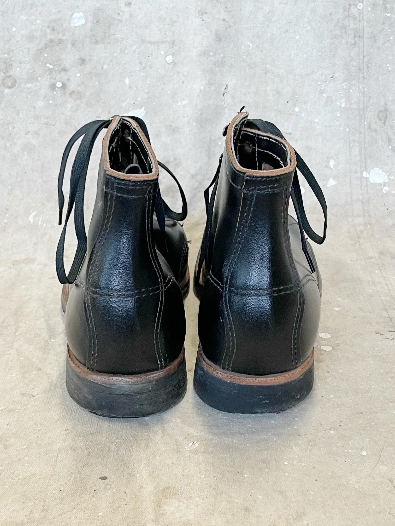 Size 7-8 Vintage 1950s Cap Toe Black Work Boots 2366 - Etsy