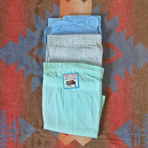 Vintage NOS 1970s Fruit of the Loom Sanforized Cotton Multicolor Boxer Shorts 3 Pack. Size 52 2152 image 1